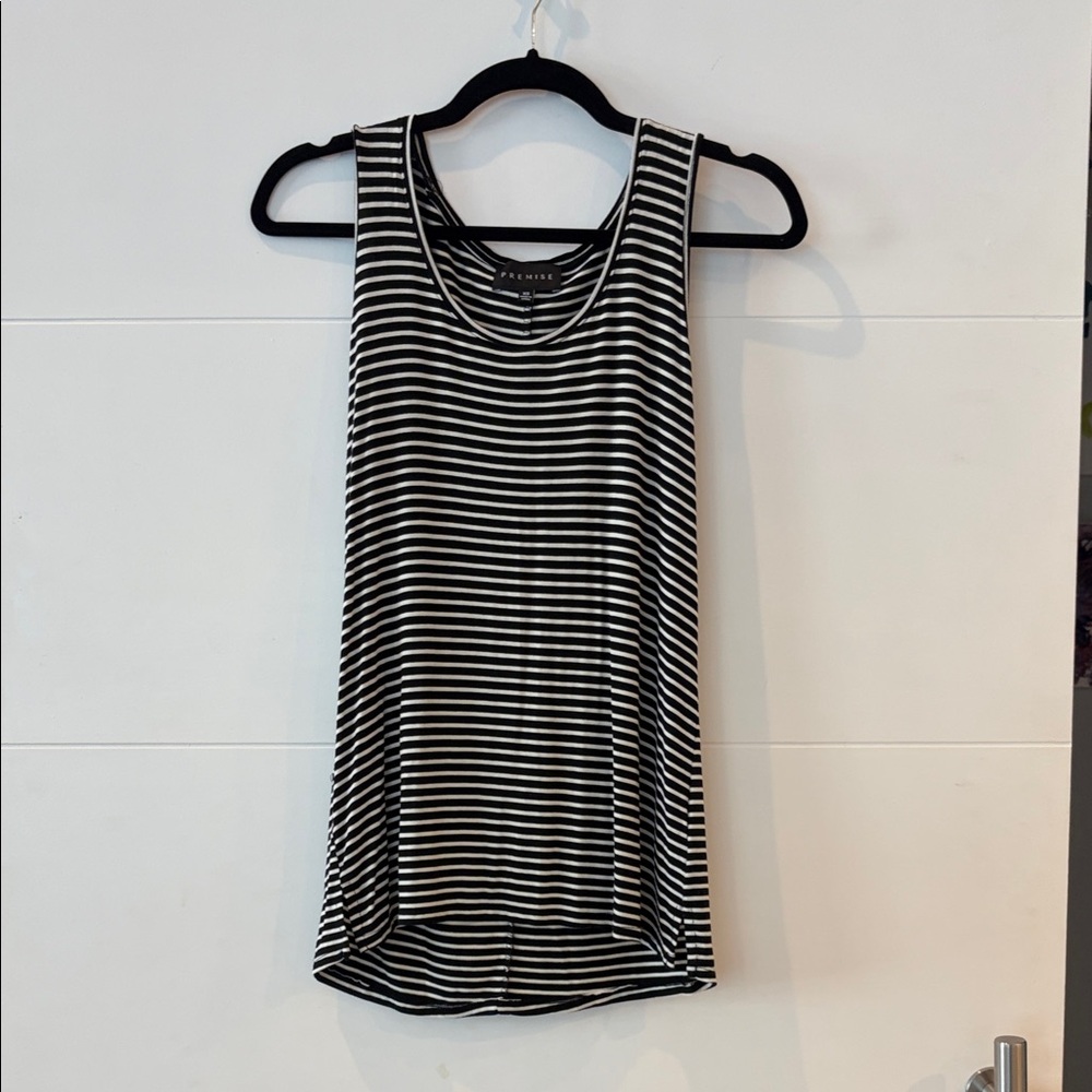 Black and White Striped Tank Top